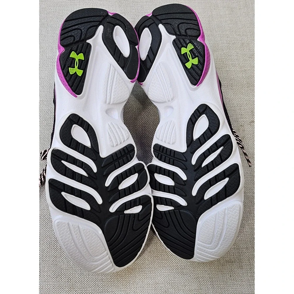 Under Armour Micro G Running Shoes Youth 4.5Y Purple Black Neon Green‎ 1241824